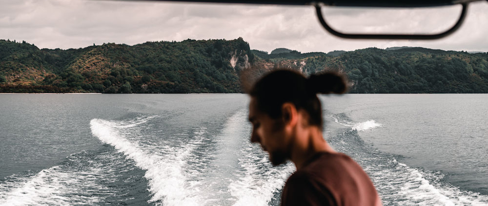 person cruising on the water