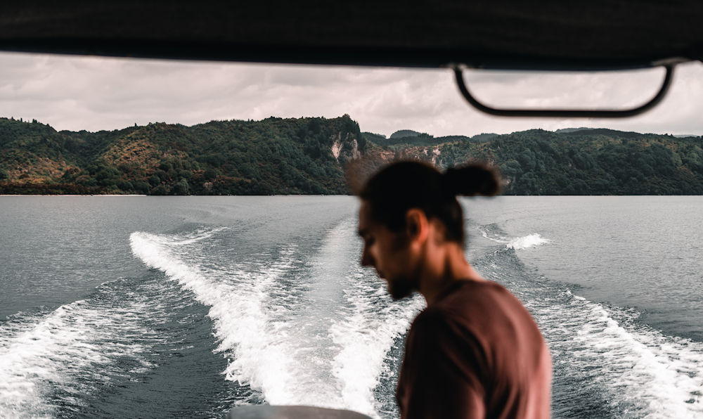 person cruising on the water