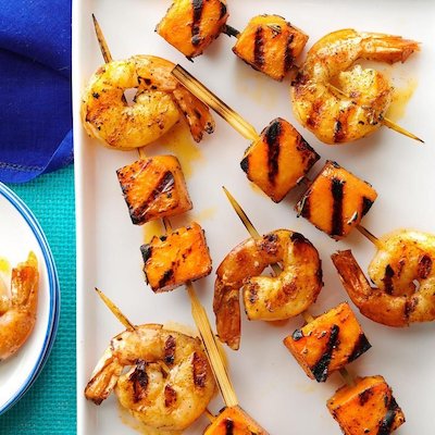 Shrimp and Sweet Potato kabobs recipe