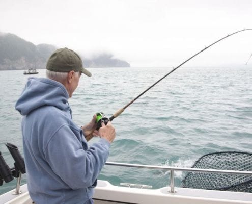 fishing off the back of boat