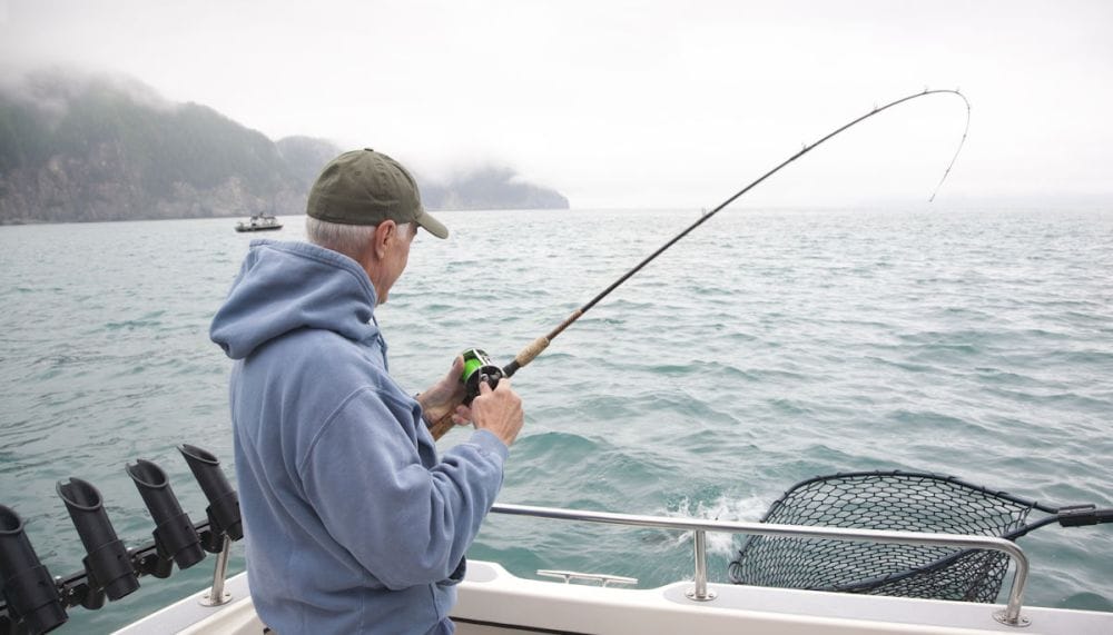 fishing off the back of boat