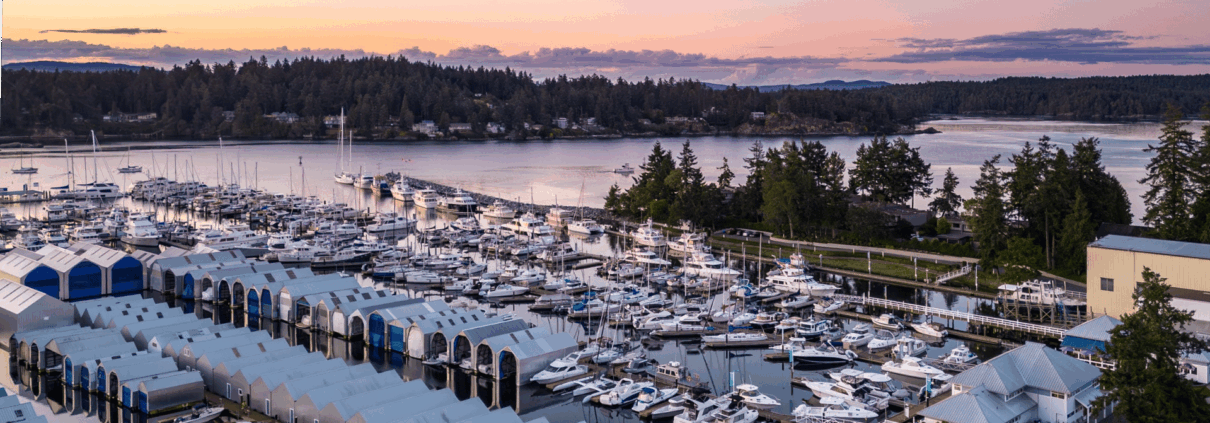 Van Isle Marina at sunset