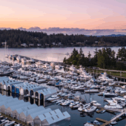 Van Isle Marina at sunset