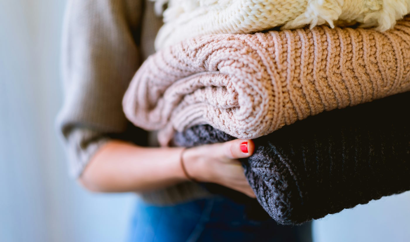 carrying folded blankets