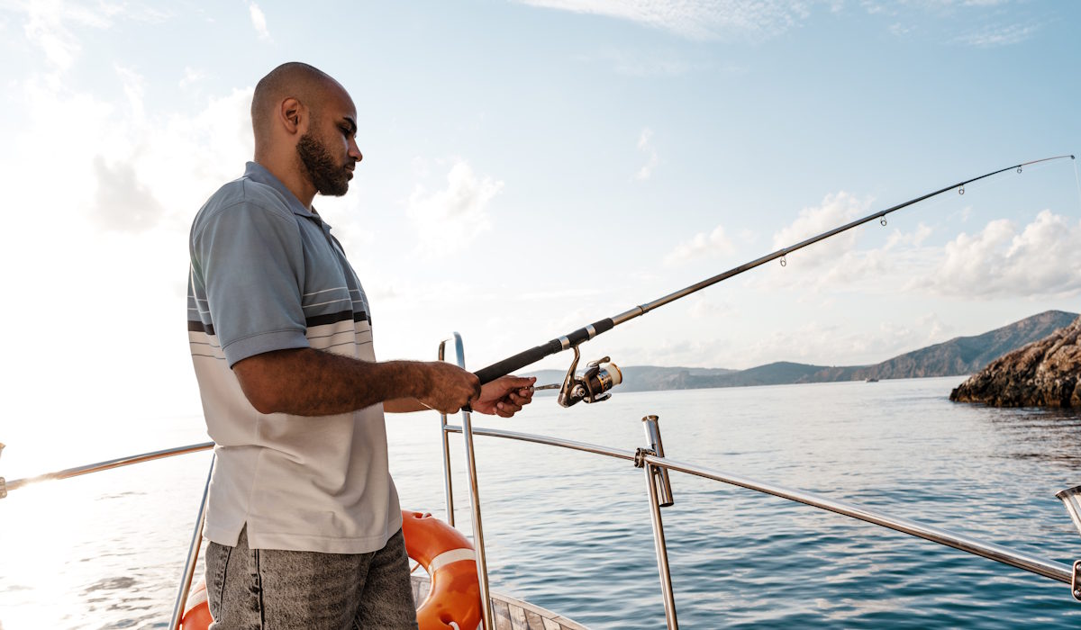 fishing off a boat