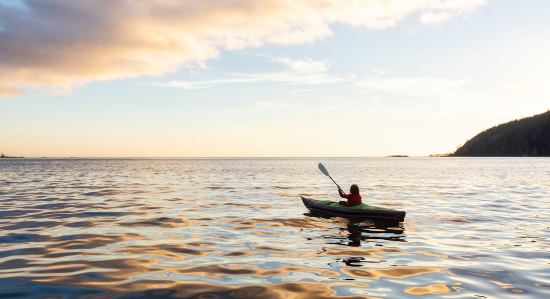 kayaking in the ocean