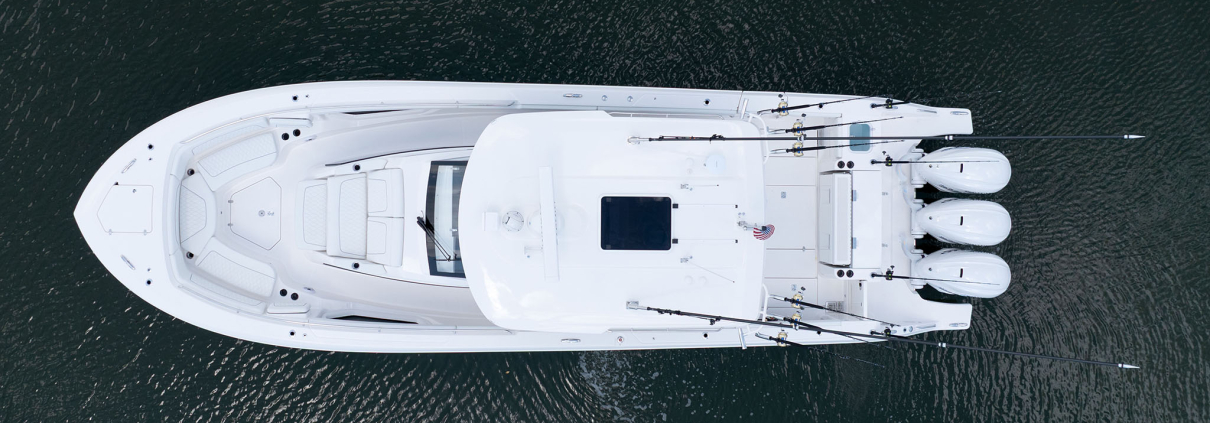 overhead view of boat