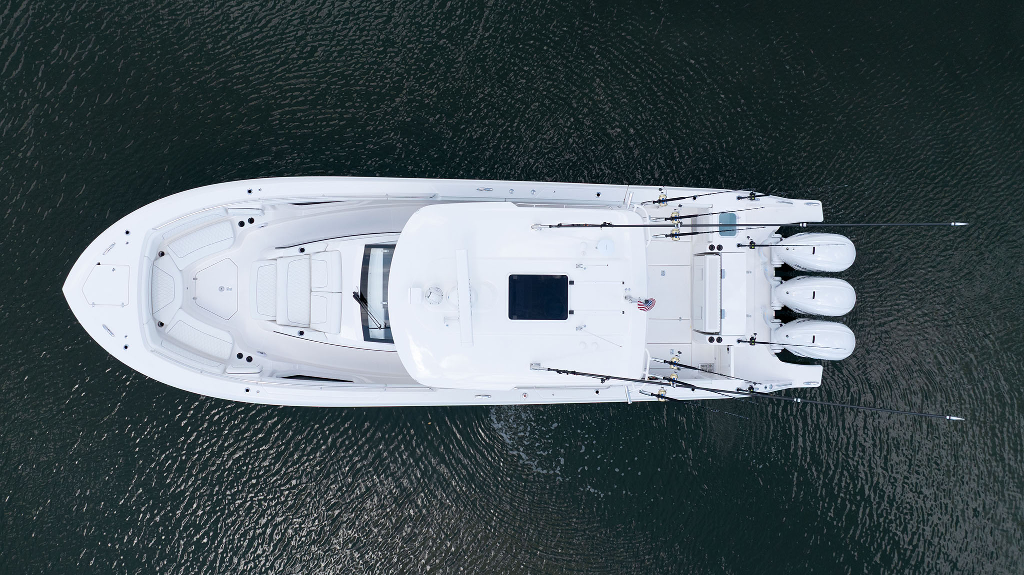 overhead view of boat