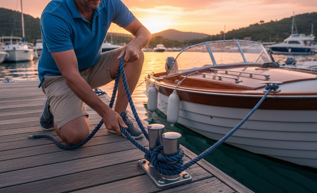 tying up a small boat